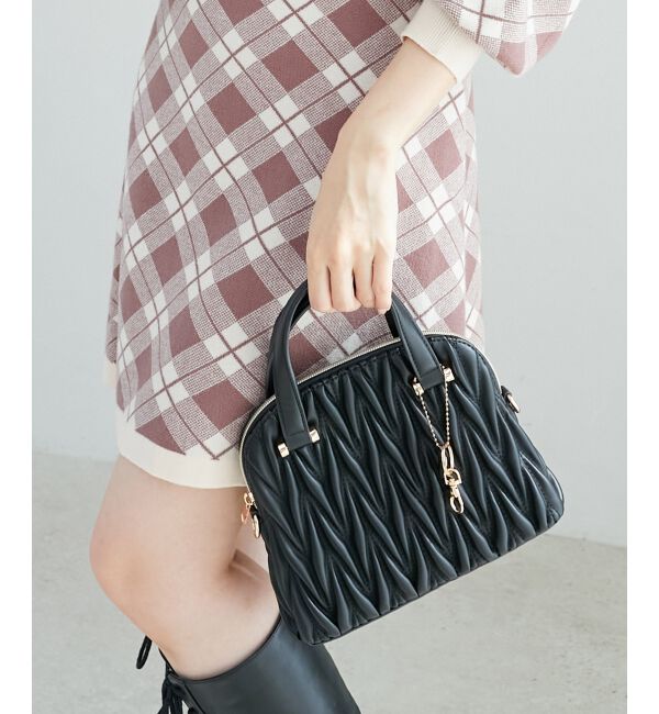 MAJESTICLEGON「♯チャームセットキルティングバッグ」|ショルダー・メッセンジャー|ブラック