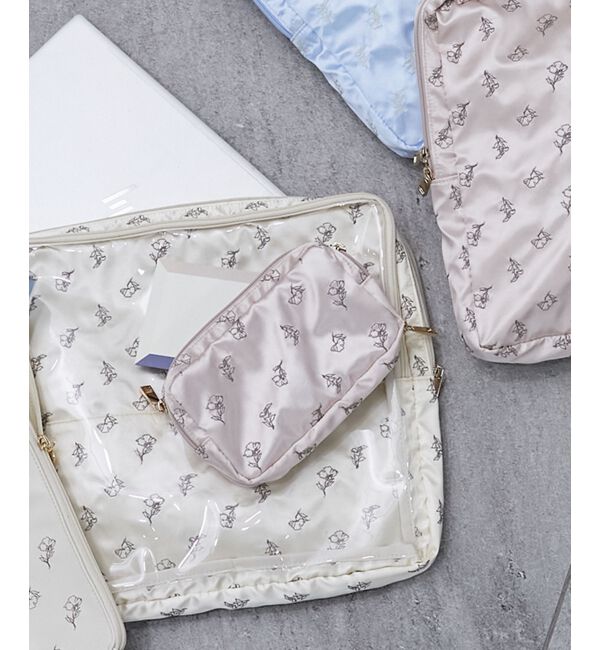 MAJESTICLEGON「フローラルクリアポーチ」|ポーチ|ピンク