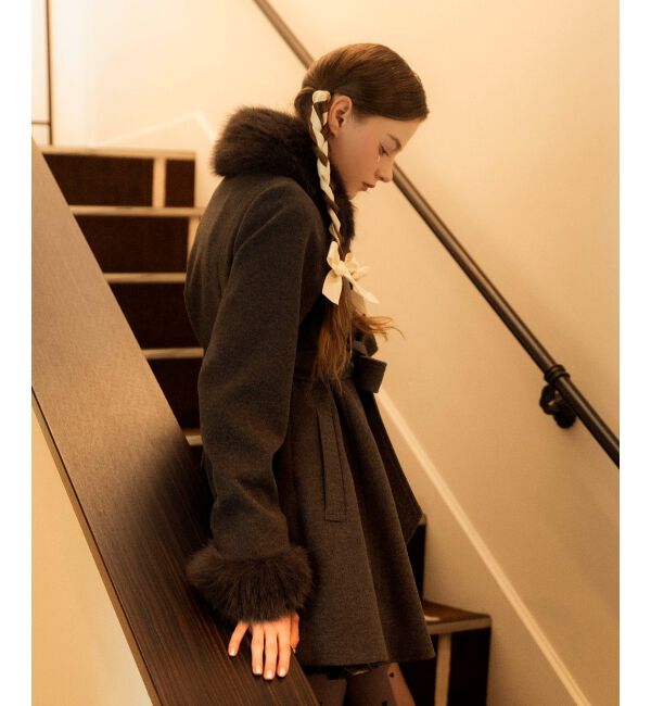 MAJESTICLEGON「2wayフェイクファーカラーフレアコート」|その他|