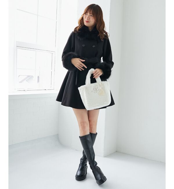 MAJESTICLEGON「2wayフェイクファーカラーフレアコート」|その他|