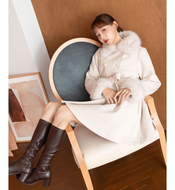MAJESTICLEGON「2wayフェイクファーカラーフレアコート」|その他|