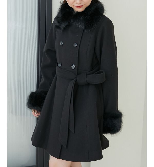 MAJESTICLEGON「2wayフェイクファーカラーフレアコート」|その他|