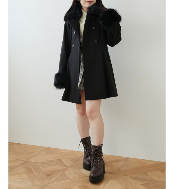 MAJESTICLEGON「2wayフェイクファーカラーフレアコート」|その他|