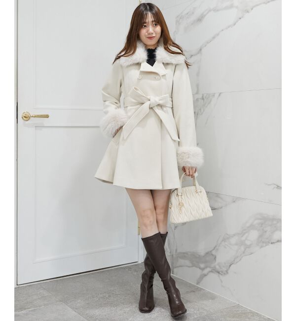 MAJESTICLEGON「2wayフェイクファーカラーフレアコート」|その他|