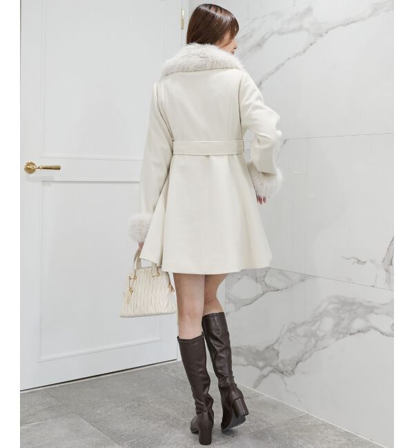 MAJESTICLEGON「2wayフェイクファーカラーフレアコート」|その他|