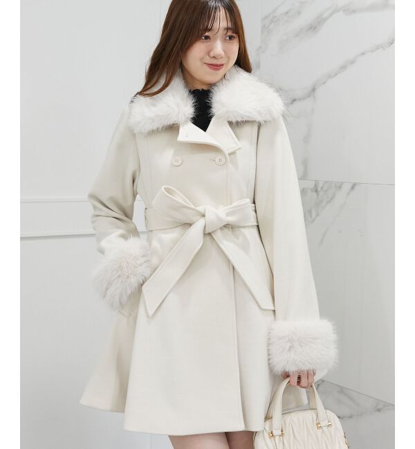 MAJESTICLEGON「2wayフェイクファーカラーフレアコート」|その他|