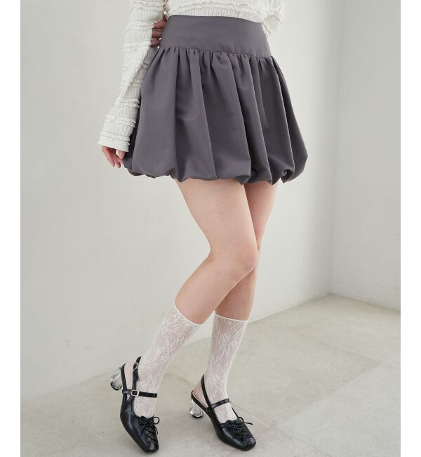 MAJESTICLEGON「ハイウエストバルーンミニスカパン」|スカート|グレー