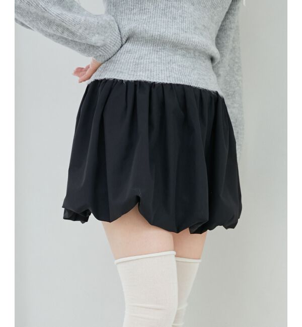 MAJESTICLEGON「ハイウエストバルーンミニスカパン」|スカート|ブラック