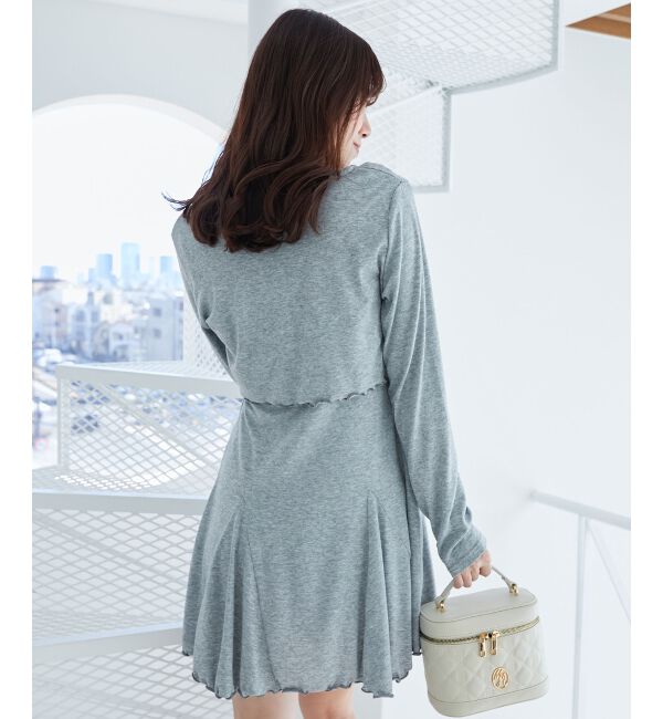  「カーデセット肩リボンキャミワンピ」|ワンピース|