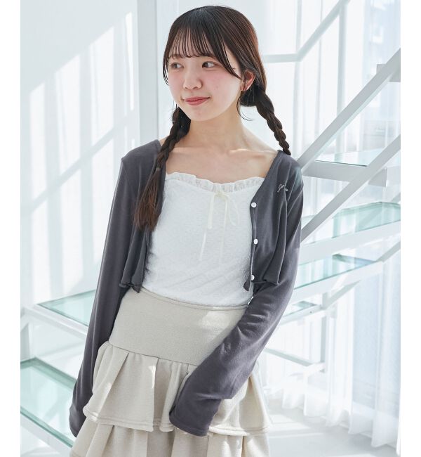  「カーデセット肩リボンキャミワンピ」|ワンピース|