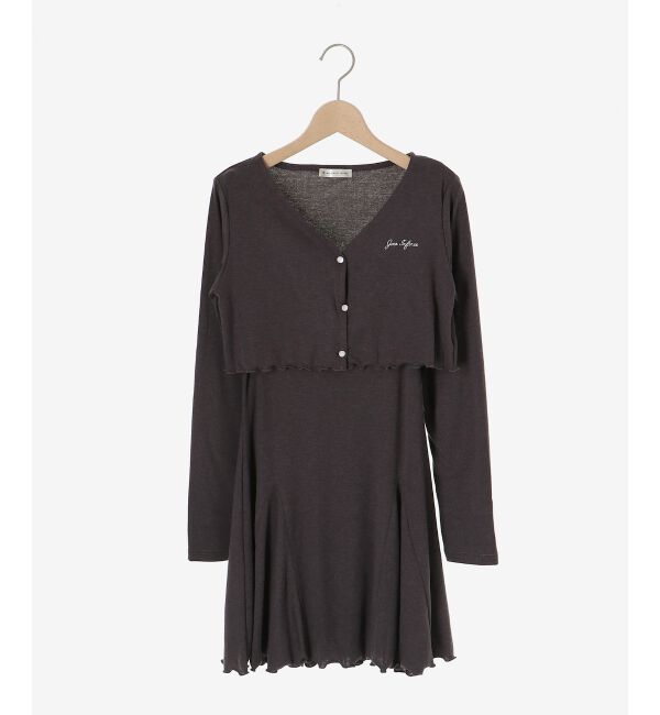  「カーデセット肩リボンキャミワンピ」|ワンピース|