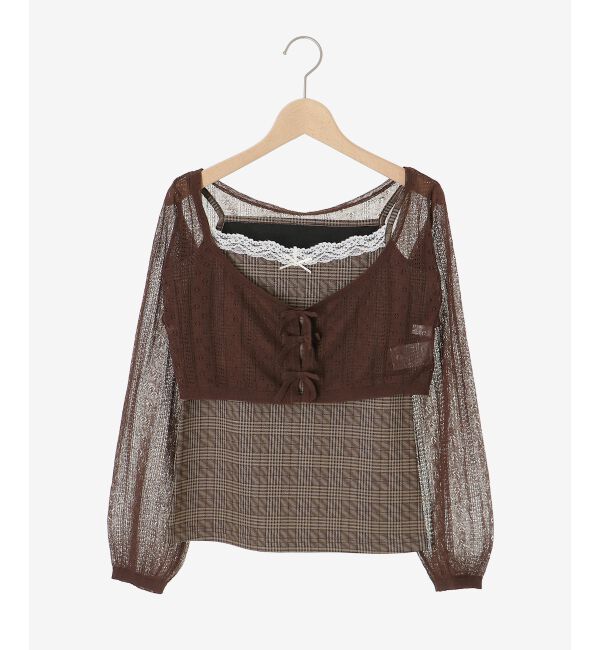  「透かしリボンニット&times;キャミセット」|ニット・セーター|