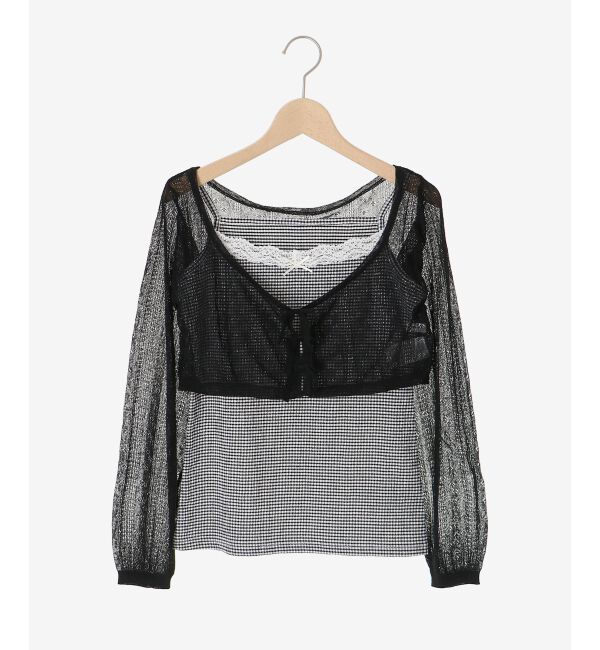  「透かしリボンニット&times;キャミセット」|ニット・セーター|