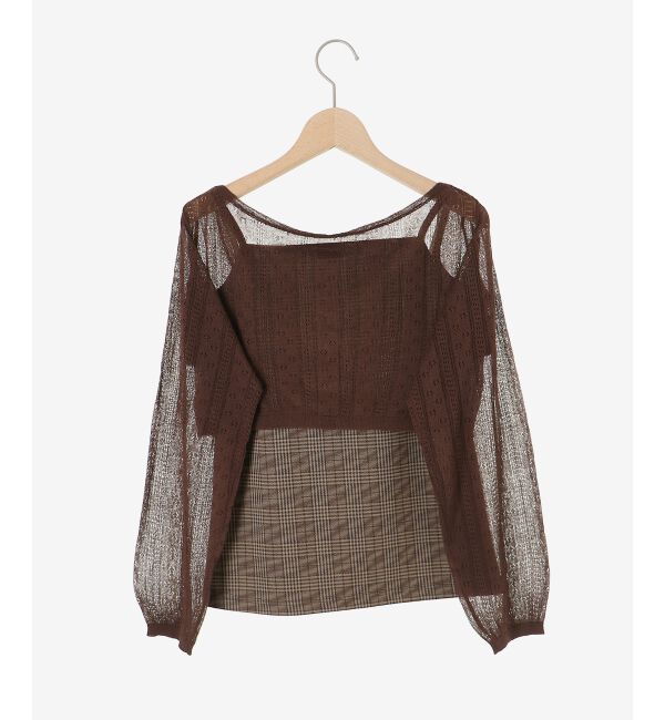  「透かしリボンニット&times;キャミセット」|ニット・セーター|