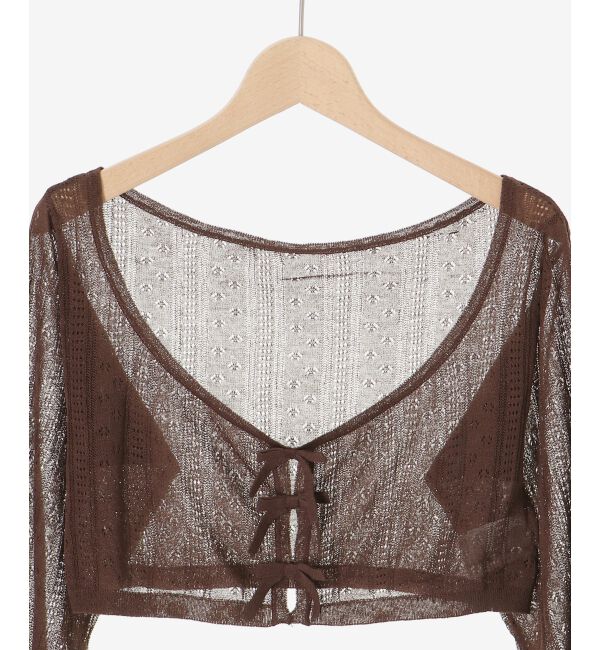  「透かしリボンニット&times;キャミセット」|ニット・セーター|