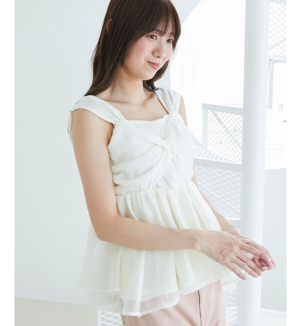  「キラキラビジューリボンビスチェ」|キャミソール|