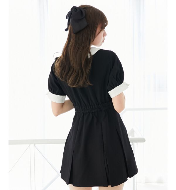  「衿配色ミニワンピース」|ワンピース|