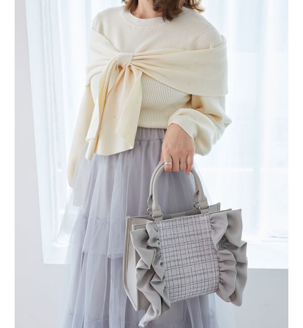  「ツイードフリルショルダーバッグ」|ショルダー・メッセンジャー|