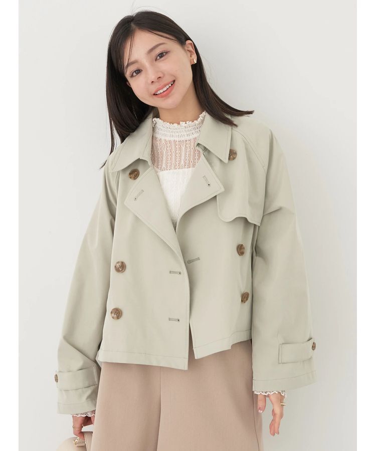 earth music&ecology「ショートトレンチコート」|トレンチコート|