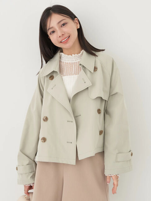 earth music&ecology「ショートトレンチコート」|トレンチコート|