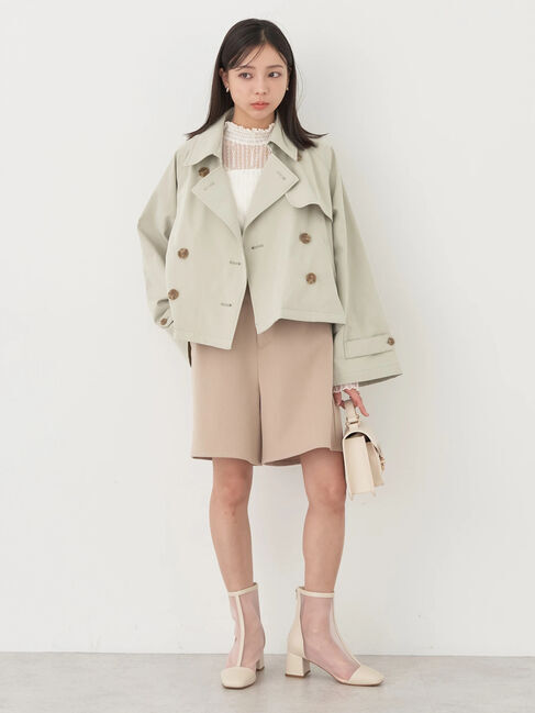 earth music&ecology「ショートトレンチコート」|トレンチコート|