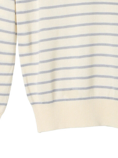 earth music&ecology「レースボーダーニットプルオーバー」|ニット・セーター|