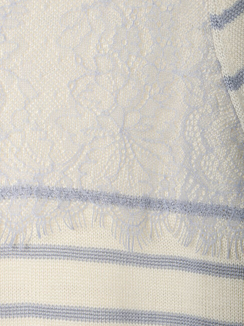 earth music&ecology「レースボーダーニットプルオーバー」|ニット・セーター|