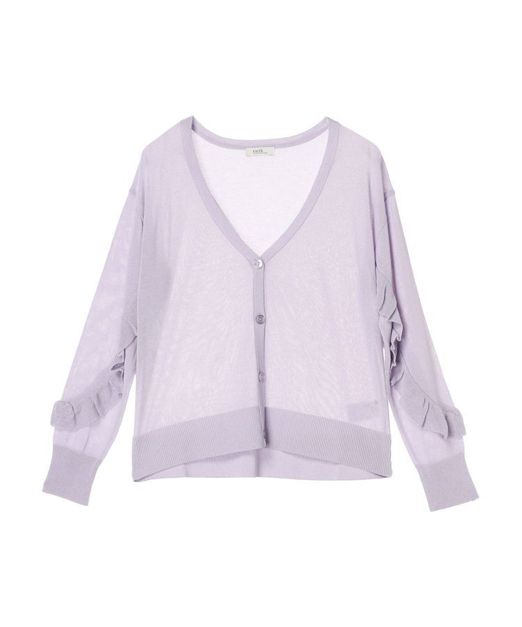 earth music&ecology「袖フリルシアーカーディガン」|カーディガン|