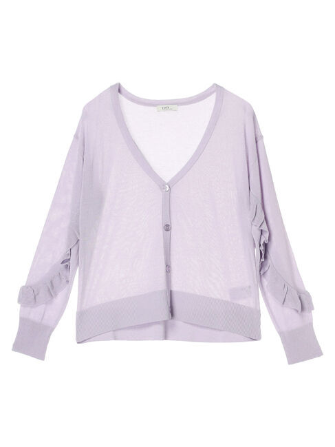 earth music&ecology「袖フリルシアーカーディガン」|カーディガン|