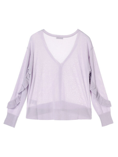 earth music&ecology「袖フリルシアーカーディガン」|カーディガン|