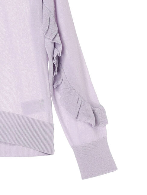 earth music&ecology「袖フリルシアーカーディガン」|カーディガン|