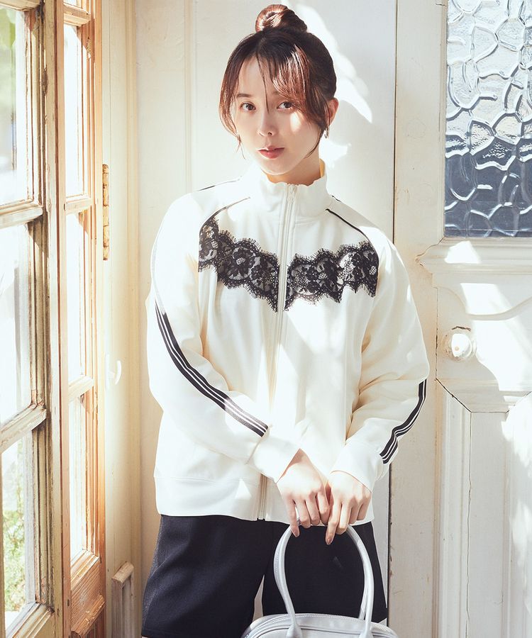 earth music&ecology「フロントレーストラックジャケット」|ブルゾン・スタジャン|Ivory