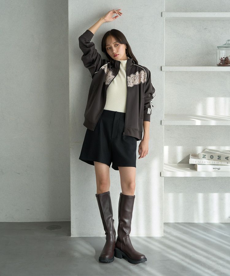 earth music&ecology「フロントレーストラックジャケット」|ブルゾン・スタジャン|