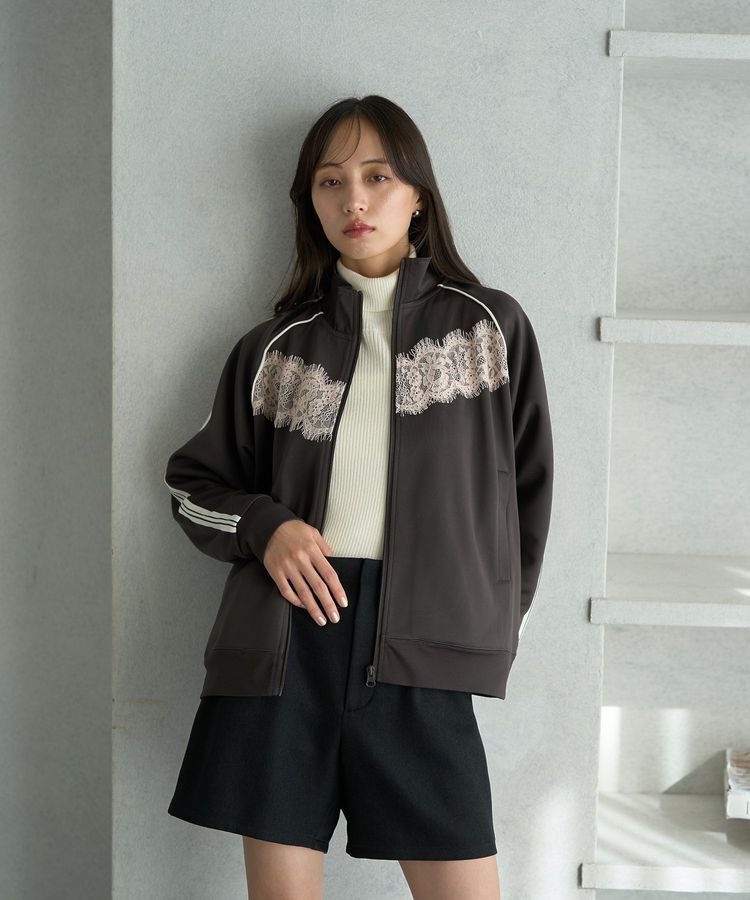 earth music&ecology「フロントレーストラックジャケット」|ブルゾン・スタジャン|