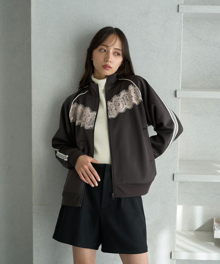 earth music&ecology「フロントレーストラックジャケット」|ブルゾン・スタジャン|