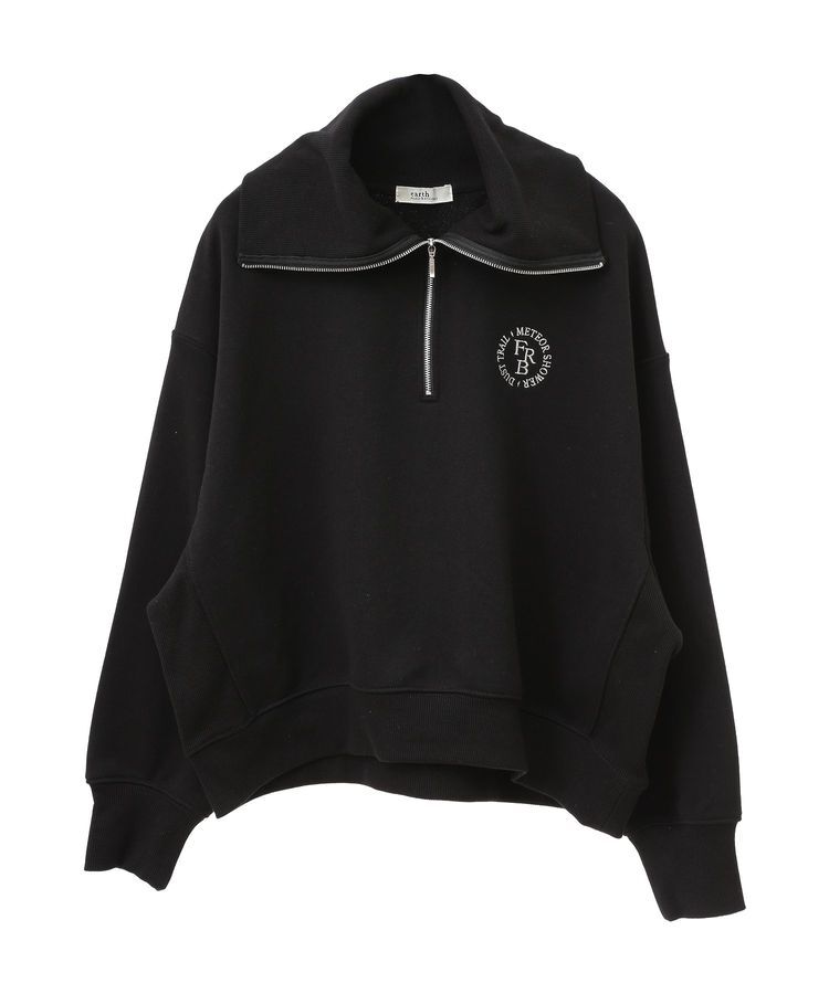 earth music&ecology「ハーフZIPプルオーバー」|スウェット・ジャージ|Black