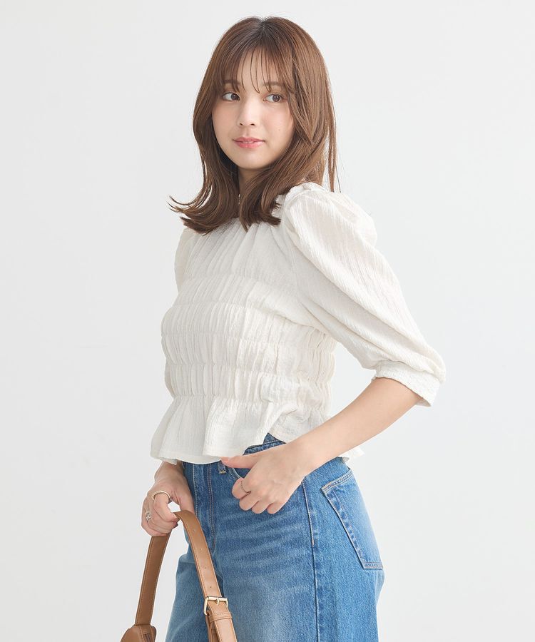 earth music&ecology「ポコポコシャーリングトップス」|Tシャツ・カットソー|