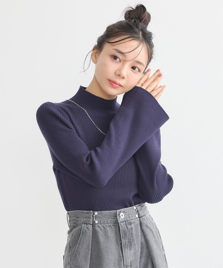 earth music&ecology「フレアスリーブプルオーバー」|ニット・セーター|Navy