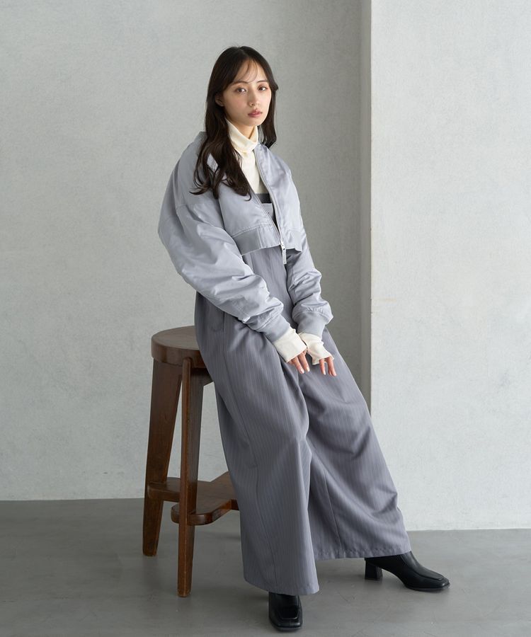 earth music&ecology「ファーリバーシブルショートMA-1」|ブルゾン・スタジャン|