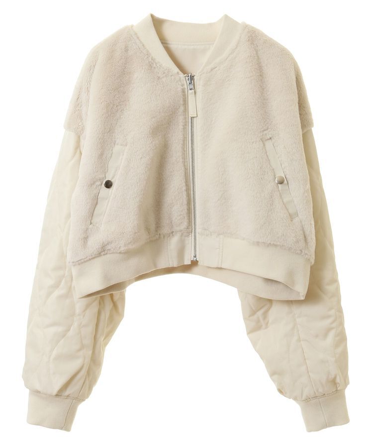 earth music&ecology「ファーリバーシブルショートMA-1」|ブルゾン・スタジャン|