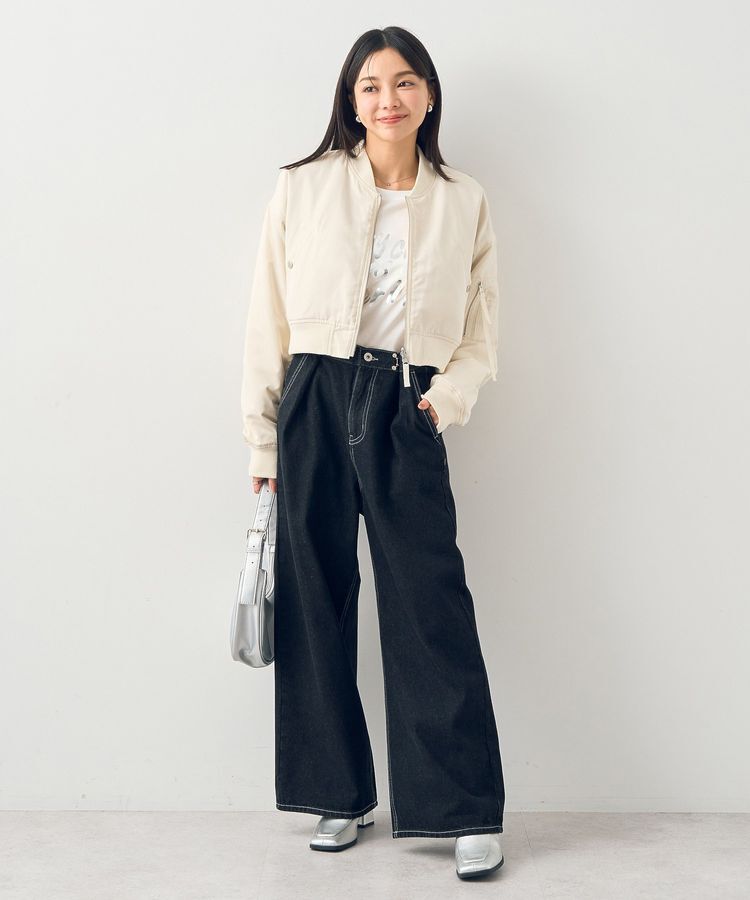 earth music&ecology「ファーリバーシブルショートMA-1」|ブルゾン・スタジャン|