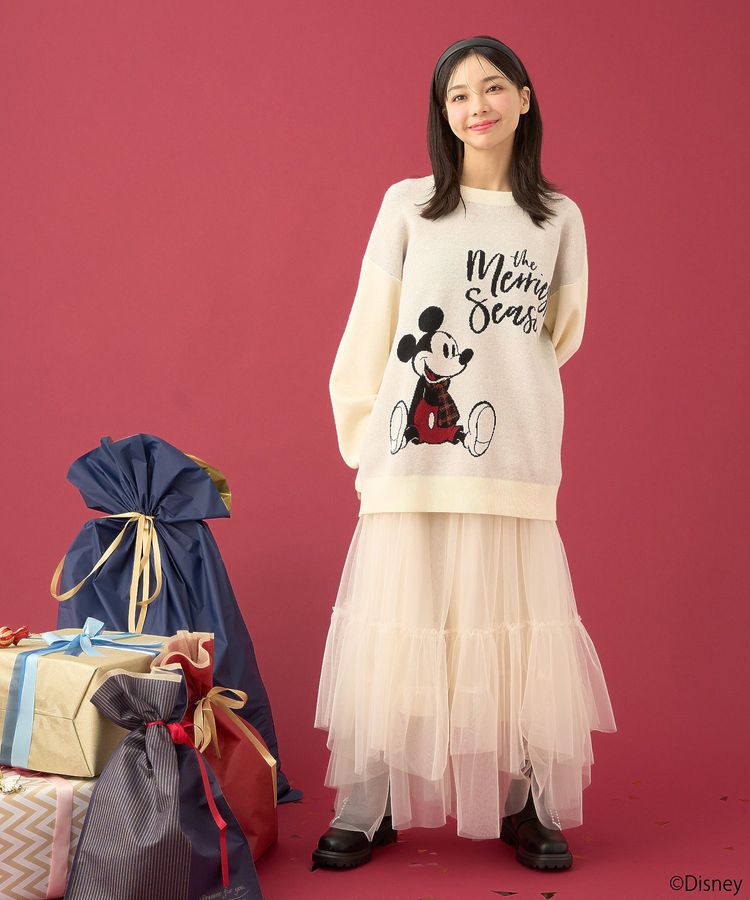 earth music&ecology「Disney/ジャガードラメロゴプルオーバー」|ニット・セーター|