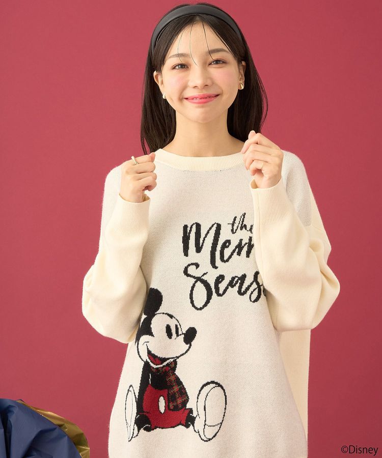 earth music&ecology「Disney/ジャガードラメロゴプルオーバー」|ニット・セーター|