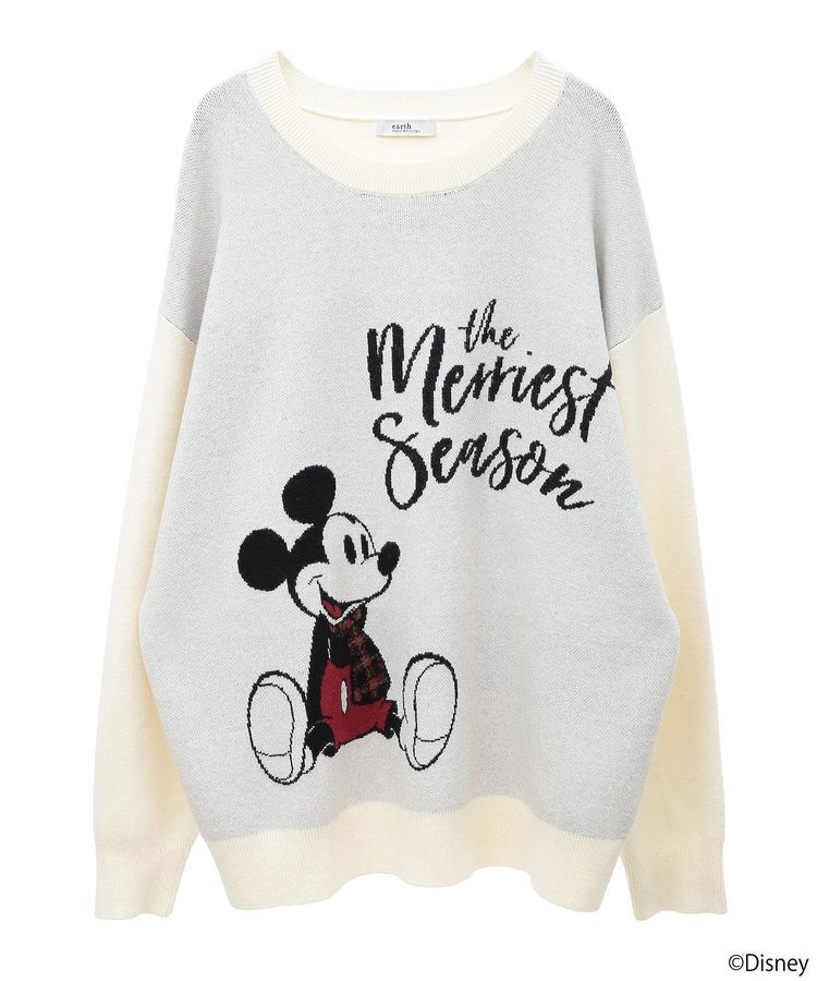 earth music&ecology「Disney/ジャガードラメロゴプルオーバー」|ニット・セーター|