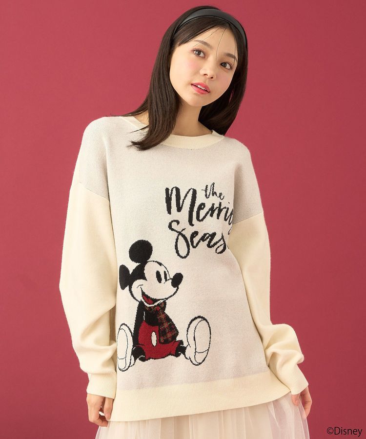 earth music&ecology「Disney/ジャガードラメロゴプルオーバー」|ニット・セーター|