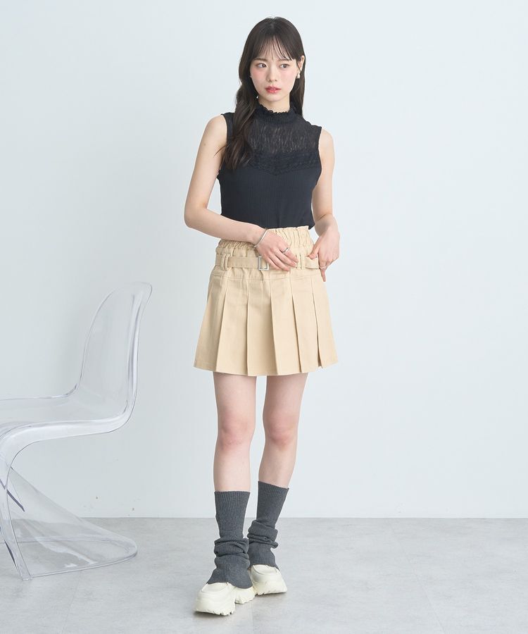 earth music&ecology「レースドッキングタンクトップ」|キャミソール|