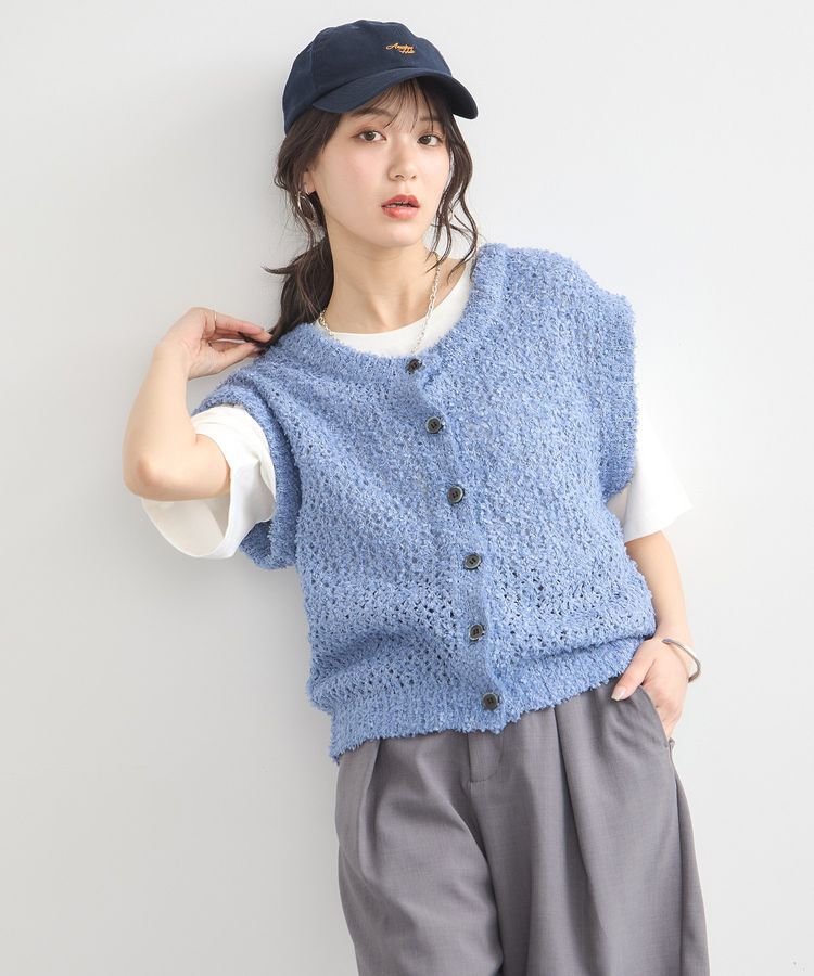 earth music&ecology「ファンシーヤーンベスト」|ベスト・ジレ|