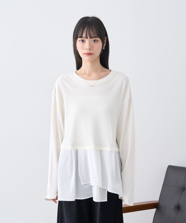 earth music&ecology「あったかフェミニンインナー(シャツヘム)」|Tシャツ・カットソー|