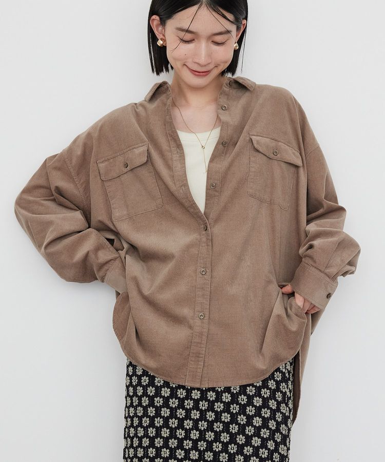 AMERICAN HOLIC「Wポケットコーデュロイシャツ」|シャツ・ブラウス|Gray Beige