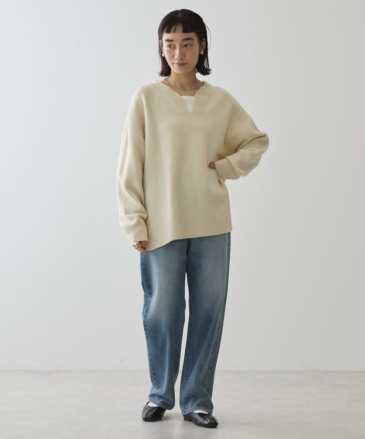 AMERICAN HOLIC「カーブネックニットプルオーバー」|ニット・セーター|